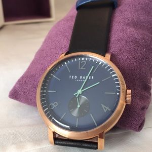 Ted Baker London Watch Oliver Blue Face Black Strp